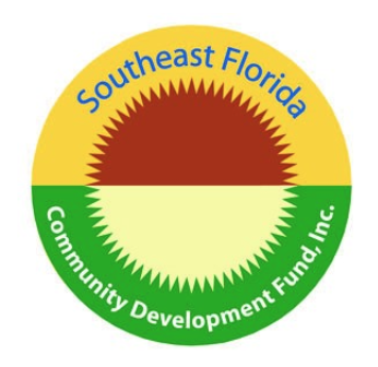 yellow, green, red and tan logo for Southeast Florida Community Development Fund, Inc.