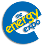 Energy Expo Logo consisting of a large, blue undercase e