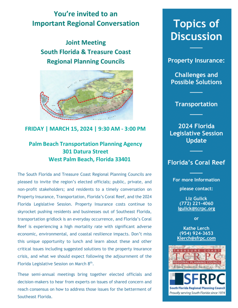 Joint Meeting South Florida And Treasure Coast Regional Planning Councils Sfrpc 1833